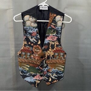 Facets by Mirrors Vintage Tapestry  Noah’s Ark Vest Size Small